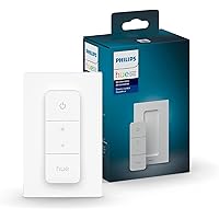Smart Dimmer Switch with Remote, White - 1 Pack - Turns Hue Lights On, Off, Dims or Brightens - Requires Hue Bridge - Easy, No-Wire Installation