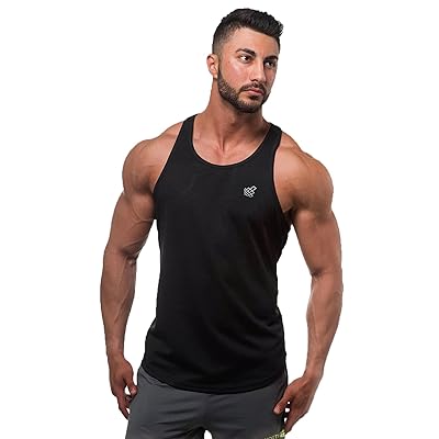  Jed North Mens DRI-FIT Microfiber Bodybuilding Stringer Tank  Top Weight-Training Y-Back Racerback