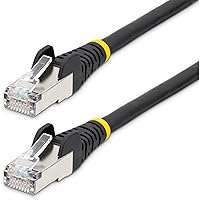 StarTech.com 3ft CAT6a Ethernet Cable - Low Smoke Zero Halogen (LSZH) - 10 Gigabit 500MHz 100W PoE RJ45 S/FTP Black Network Patch Cord Snagless w/Strain Relief (NLBK-3F-CAT6A-PATCH)