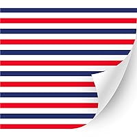 Glossy American Theme Patterned Adhesive Vinyl (Red and Blue Stripe, 13.5