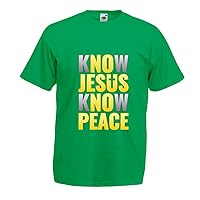 lepni.me Mens T-Shirt Know Jesus Know Peace! Jesus Saves Easter Gift