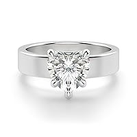 Riya Gems 2 CT Heart Moissanite Engagement Rings 10K 14K 18K Solid Gold Moissanite Diamond Ring 925 Sterling Silver Solitaire Engagement Ring Wedding Ring Women
