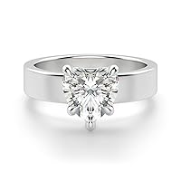 Kiara Gems 2 CT Heart Cut Colorless Moissanite Engagement Ring, Wedding Ring Band Gold Silver Eternity Solitaire Ring Halo Ring Vintage Antique Anniversary Promise Gift Her, Bridal Ring