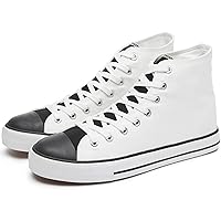 yageyan Men’s High Top Canvas Sneakers Fashion Lace up Walking Shoes Casual Classic