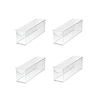 iDesign 4-Piece Recycled Plastic Pantry and Kitchen Storage, Freezer and Fridge Organizer Bins with Easy Grip Handles - 8