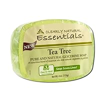 Clearly Natural Essentials Pure Glycerin Soap Bar, Tea Tree, 4 Ounce