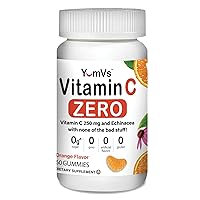 YUM-V'S Vitamin C with Echinacea Zero Gummies for Adults by YumVs | Sugar Free Supplement for Women and Men | 250 mg Vitamin C and Echinacea | Natural Orange Flavor Chewables - 60 Count