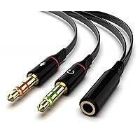 Maeline Headphone Splitter Adapter, 3.5mm Mic Cable for Computer, Headset 3.5mm Female to 2 Dual Male Microphone Audio Stereo Jack Earphones Port to Gaming Speaker PC - 20 Pack