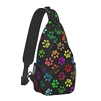 Paw Sling Bag Crossbody Travel Hiking Chest Backpack Shoulder Daypack for Women Men One Size