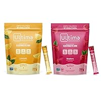 Ultima Replenisher Electrolyte Drink Mix Bundle – Lemonade & Raspberry, 20 Stickpacks – 6 Electrolytes & Minerals – Keto Friendly, Vegan, Non-GMO & Sugar-Free Electrolyte Powder