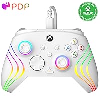 PDP Gaming Afterglow™ Wave Enhanced Wired Controller for Xbox Series X|S, Xbox One and Windows 10/11 PC, advanced gamepad video game controller, Officially Licensed by Microsoft for Xbox, White