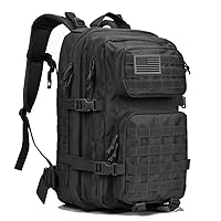 Army Rucksack Military Combat Assault Daysack Backpack Molle Bag Black Camo 25L 