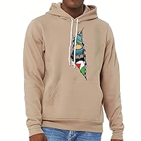 Palestine Graphic Sponge Fleece Hoodie - Print Hoodie - Colorful Hooded Sweatshirt