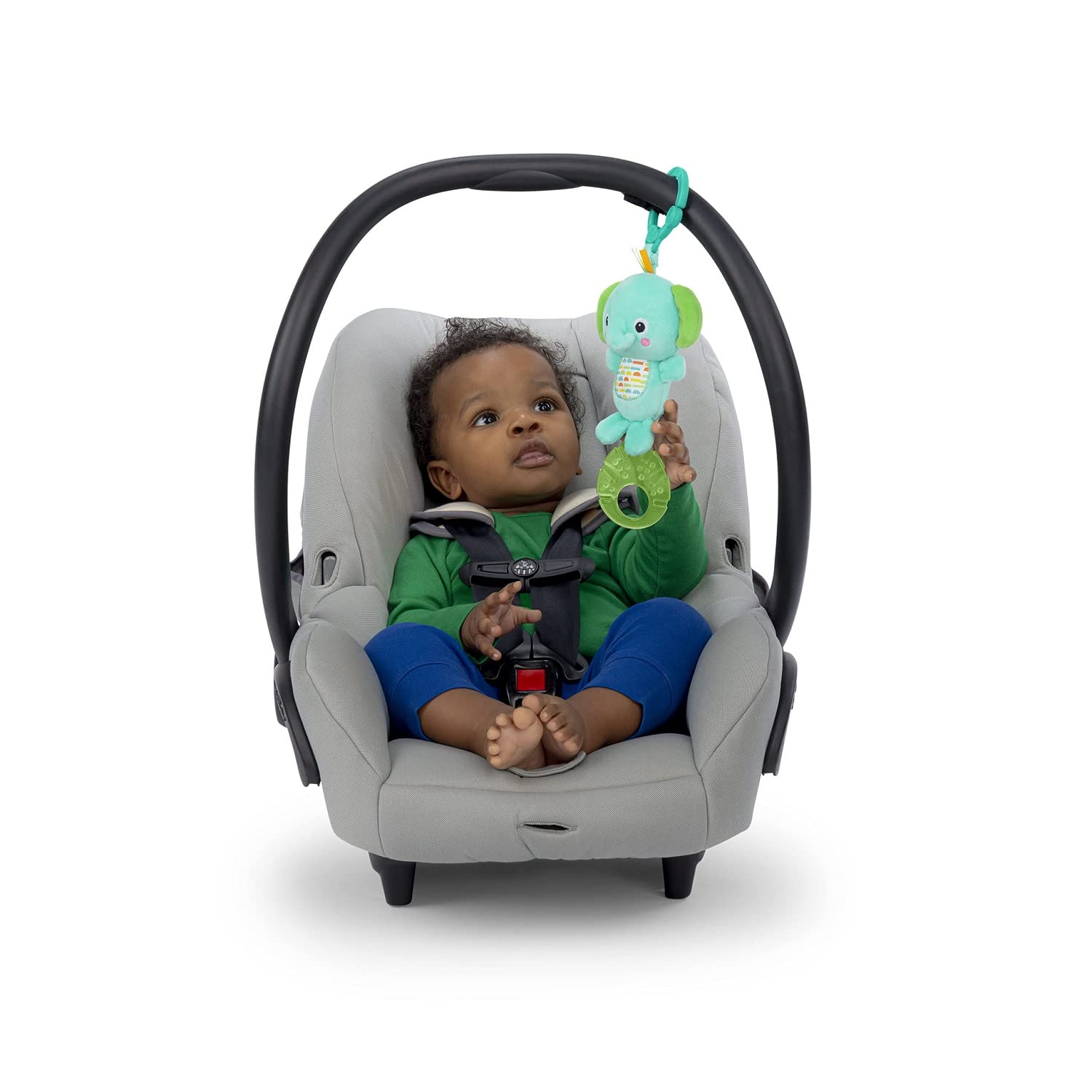 Bright Starts Tug Tunes On-The-Go Toy for Stroller and Carriers - Elephant - Unisex, Newborn +