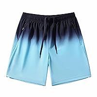 Mens Fashion Athletic Shorts Tie Dye Print Casual Sweat Shorts Loose Fit Workout Gym Short 5 inch Summer Beach Short