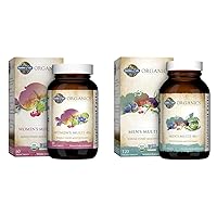 Garden of Life Organics Vitamins for Women 40+ and Men 40+ Multivitamin Bundle, 60 and 120 Tablets