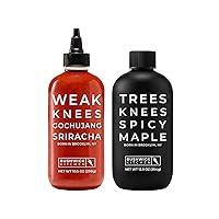 Gochujang Sriracha Hot Sauce + Organic Spicy Maple Syrup, Classic Sriracha Chili Sauce, 10.5 Ounces, Organic Maple Syrup with Habanero Peppers 11.5 Ounce Bottle - Set of 2