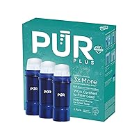 PUR PLUS Lead Reducing Water Pitcher and Dispenser Replacement Filter, Value Pack, 6-month Supply, Compatible with all PUR and Beautiful by PUR Pitchers and Dispensers, Blue, 3 Count, PPF951K1