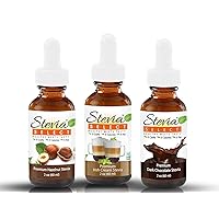 Stevia Drops Hazelnut, Irish Cream, & Dark Chocolate Stevia Select Keto Coffee Sugar-Free Stevia Flavors Bundle (3) Pack