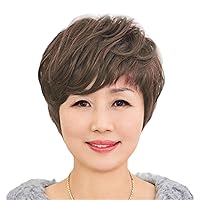 Andongnywell Women Short Hair curl Fluffy Short Curly Women's Hairstyle Full Wig Cover Heat Resistant Hair