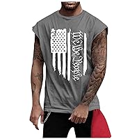 4th of July Shirts Mens Muscle Tank Top 1776 Sleeveless Graphic Gym Workout American Flag Shirt Tops