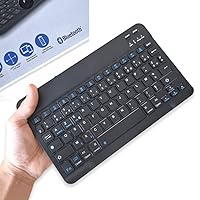 Antevia Mini Wireless Bluetooth AZERTY Keyboard Compatible with All Brands | 78 Silent Keys | Tablet Computer Smartphone (Minikey)