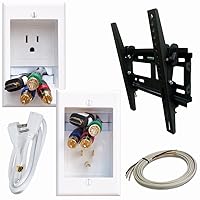 Solutions ONE-PRO-6-TVMS PRO-Series Single Outlet Cable Management System with Flat Screen LED TV Mount for Small 17-Inch to 37-Inch Television Screens
