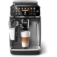 PHILIPS 4300 Series Fully Automatic Espresso Machine - Classic Milk Frother, 5 Coffee Varieties, Intuitive Touch Display, Black, (EP4321/54)