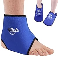Hilph® Bundle of 2 Pack Gel Ice Slippers + Ankle Ice Wrap with 2 Gel Packs