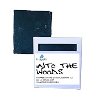 Bluebyrd Soap Co. Into The Woods Soap Bar for Men, Activated Charcoal Soap for Men | Mens Charcoal Cleanser & Detoxifier Bar Made with Natural Essential Oils & Organic Ingredients (WOODS)