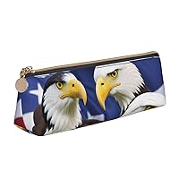 Eagle And American Flag Pencil Box, Large Capacity And Durable, For Portable Pencil Boxes For Office Organizers, Beautiful Pencil Box With Zipper