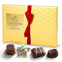 GodivaGourmet Chocolate Gift - 27 Piece Assorted Milk White and Dark Chocolate Shells with Gourmet Fillings of Ganaches, Nuts, Caramels, and Pralines 11.3 oz