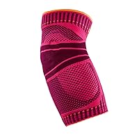 Bauerfeind Sports Elbow Support - Breathable Compression Elbow Brace - Contoured Pads for Inner & Outer Elbow Protection Against Joint Pressure; Washable & Durable Fabric (Pink, X-Small)