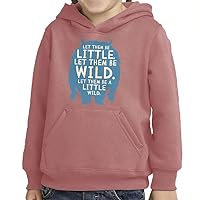 Let Them Be a Little Wild Toddler Pullover Hoodie - Phrase Sponge Fleece Hoodie - Silhouette Hoodie for Kids