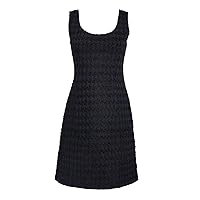 St. John Womens Houndstooth Sleeveless Mini Dress 12 Navy/Black