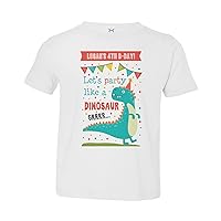 Baffle Custom Dino Birthday Toddler Shirt, Let's Party Like A Dinosaur (Name & Age), Personalized Baby Tee,1st Birthday Tee