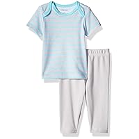 Hanes Baby-Boys Ultimate Baby Flexy 2 Piece Set (Pant With Short Sleeve Crew Tee)