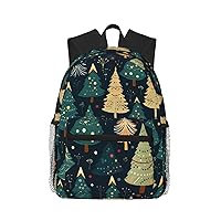 Christmas Tree Print Laptop Backpack Casual Daypack Stylish Lightweight Backpack For Workplace Travel