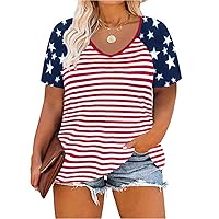 CARCOS Plus Size Tops for Women Button Up Henley Shirts Short Sleeve Summer T-shirts V/Crewneck Casual Trendy Tunics XL-5XL