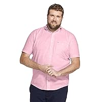 IZOD Men's Big and Tall Saltwater Dockside Chambray Short Sleeve Button Down Solid Shirt (Discontinued)