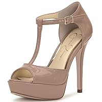 Jessica Simpson Bansi Women's Patent Leather Peep Toe High Heel Platform Pump