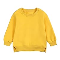 Mud Kingdom Girls Boys Fleece Sweatshirt Pullover Solid Color brushed Crewneck