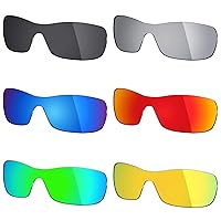 Mryok 6 Pair Polarized Replacement Lenses for Oakley Resistor OJ9010 Sunglass - Stealth Black/Fire Red/Ice Blue/Silver Titanium/Emerald Green/24K Gold