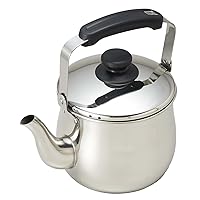Pearl Metal H-2041 Wacoat Trading Kettle, Silver, Approx. Width 9.4 inches (240 cm), Depth 6.7 inches (170 cm), Height 9.4 inches (240 mm), Wide Mouth, 0.6 gal (2.5 L), Induction Compatible, Stainless
