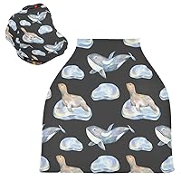 Seals Ice Floes Whales Baby Car Seat Covers - Breastfeeding Scarf, Multi-use Carseat Canopy, for Baby Shower Gifts