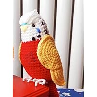 Parrot DIY Knitting Kit - Animal Crochet Kit | Craft Amigurumi Knit and Crochet Kit DIY Crochet Kit Includes Crochet Yarn, Hook, and Needles - Perfect Mother Gift,18cm (Red Belly)