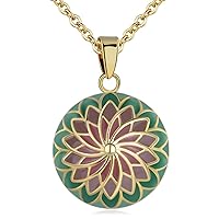 AEONSLOVE Chime Ball Pendant Necklace Music Wishing Vintage Flower Bola for Pregnancy Mom Baby Best Jewellery Gift