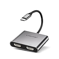 Lemorele USB C to HDMI Adapter | 4K 60Hz Dual Monitor Converter | for Dell, HP, Surface, Lenovo Type C Laptops