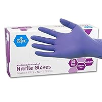 MedPride Powder-Free Nitrile Exam Gloves, Iris Blue, Medium, Box/100