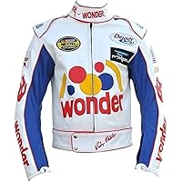 Men's Wonder White Real Leather Cafe Racer Jacket